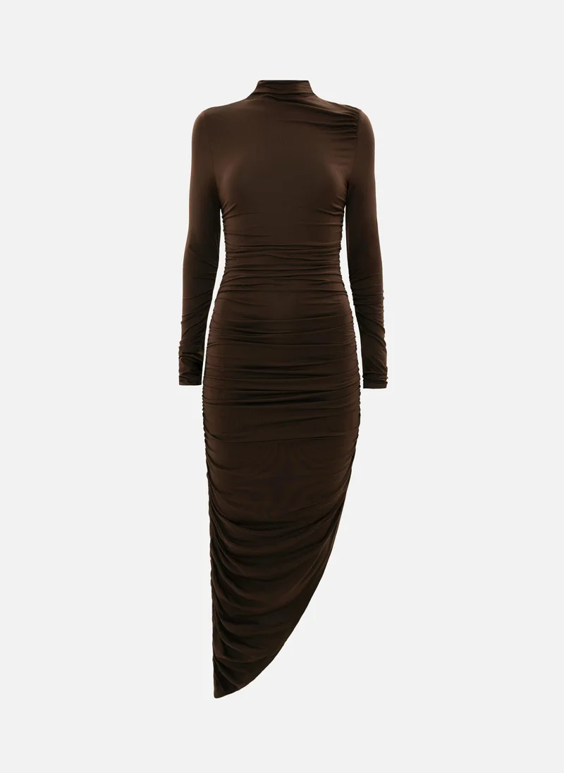 Lichi Knitted midi dress with asymmetrical skirt